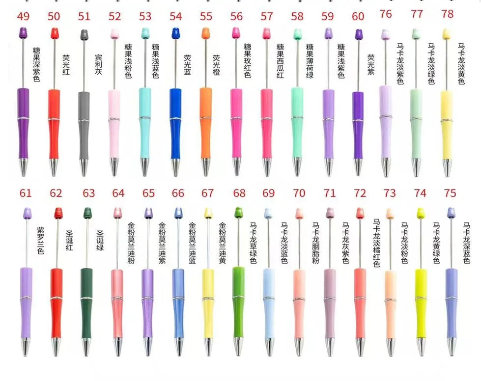 30Pcs DIY Beadable Ballpoint Ball Pens Gradient Gift Advertising Pens Korean Stationery Pen Making Supplies Gifts Office School