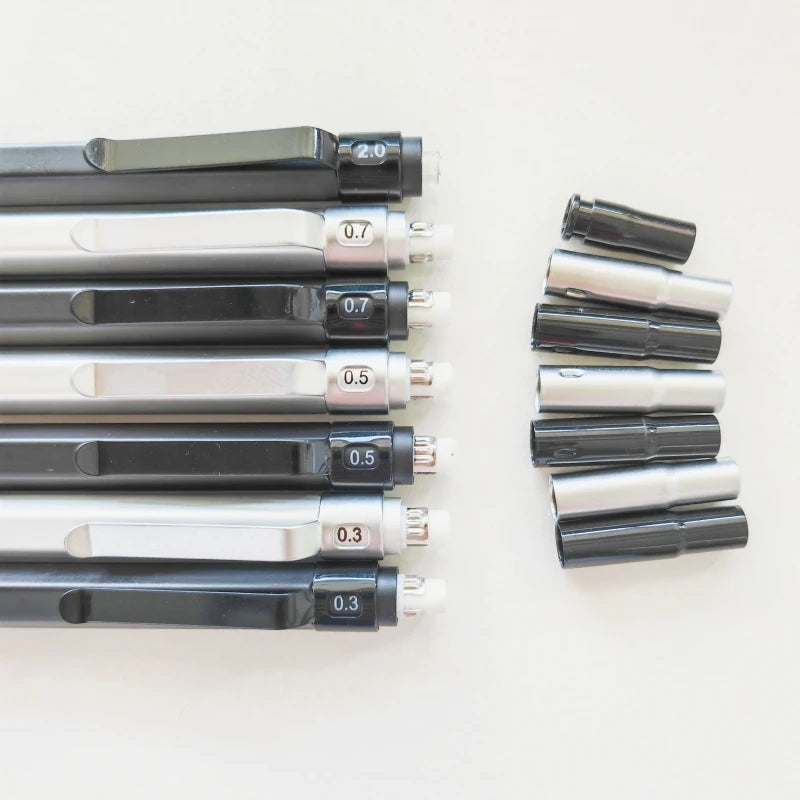 0.3/0.5/0.7/2.0mm Mechanical Pencil Low Center of Gravity Metal Drawing Special Pencil Office School Writing Art Supplies