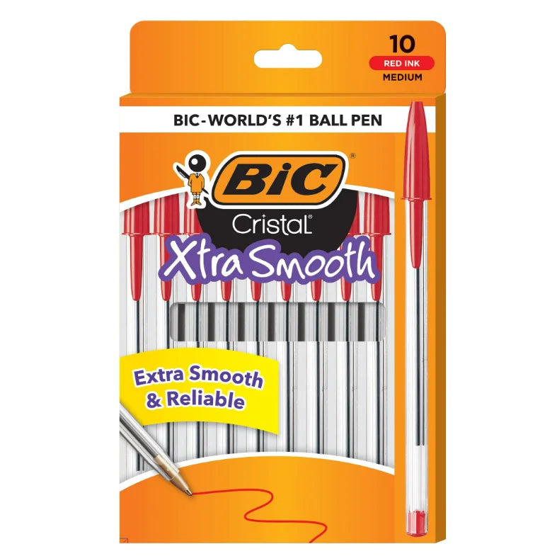 BIC Cristal Bold Crystal Pen Black Blue Red Ballpoint Pen School Supplies Office Supplies