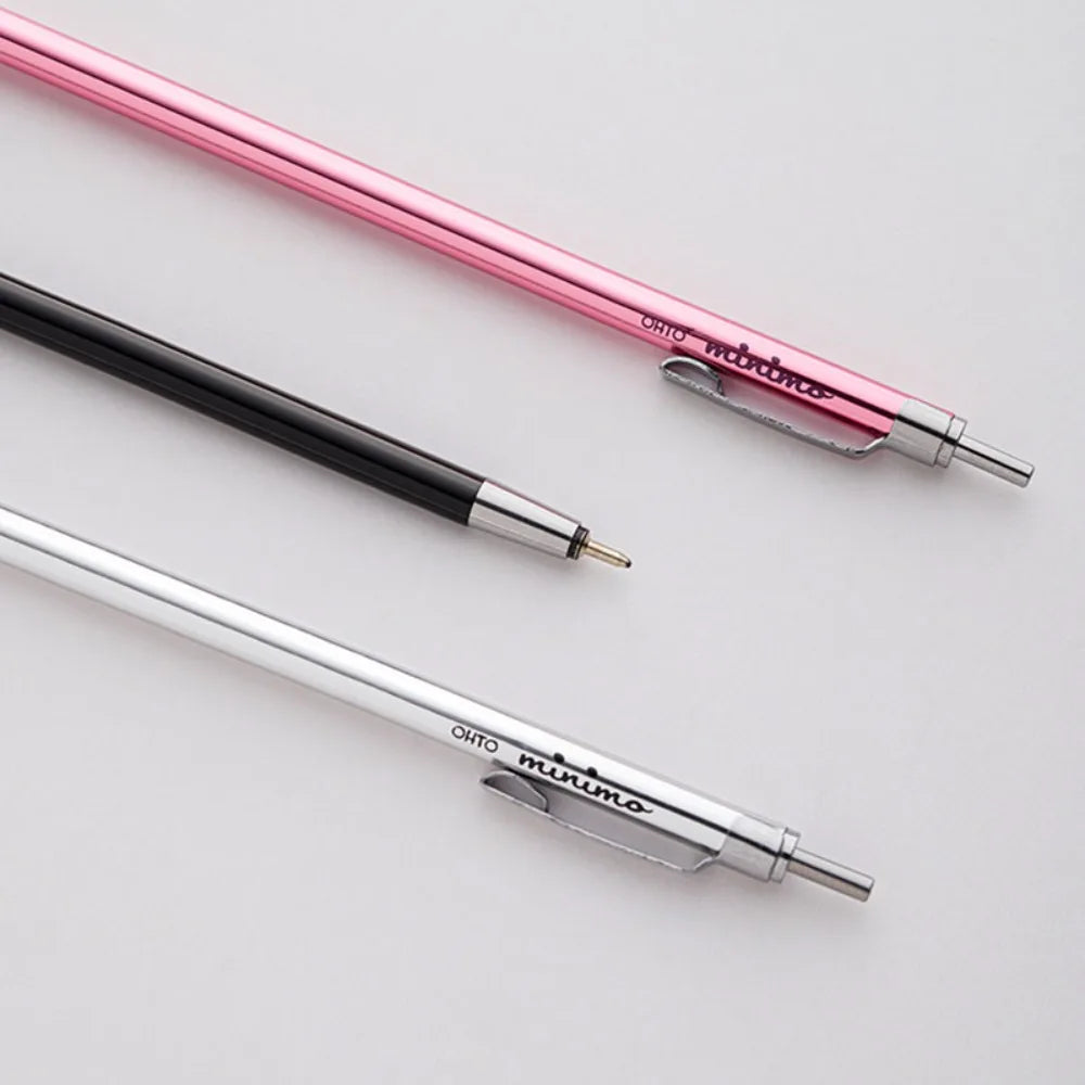 Japan OHTO Minimo NBP-505MN-BK Mini Metal Ballpoint Pen 0.7mm Auto Retractable Oil-based Black Pen Writing Office Travel Gift