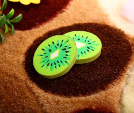 1pc/ packCute Fresh Fruit design eraser Kawaii Watermelon Orange Kiwifruit erasers students' gift prize office school supplies