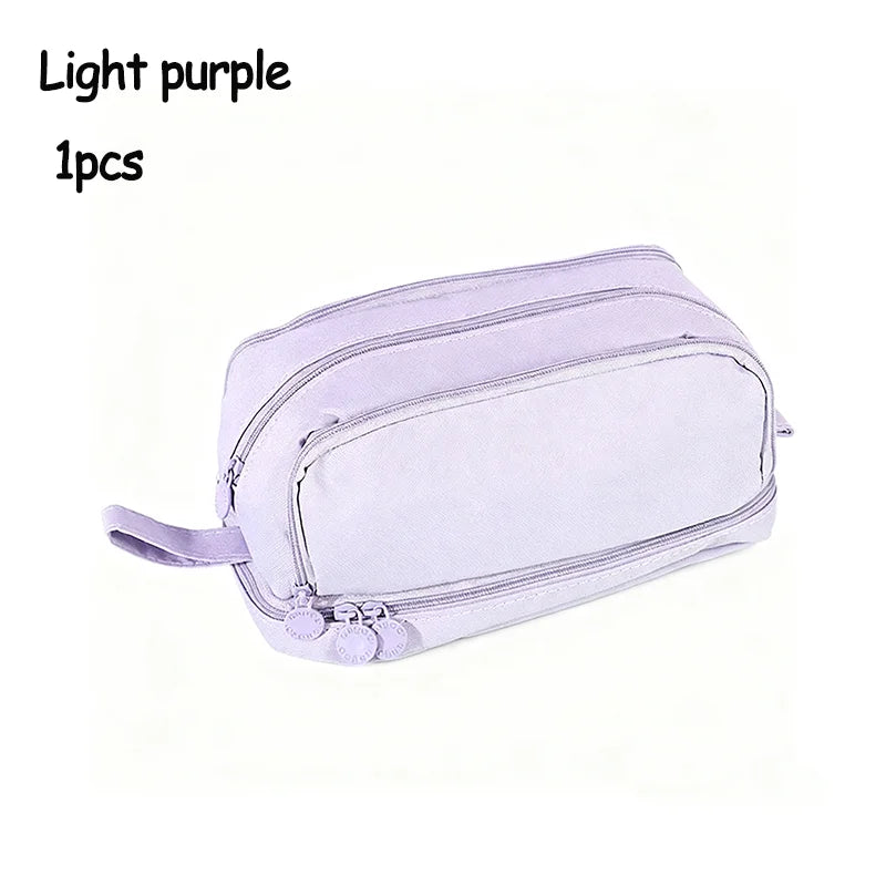 1 Large Capacity Pencil Case Durable Oxford Cloth Pencil Pouch Portable Storage Bag Ideal for School and Office Use