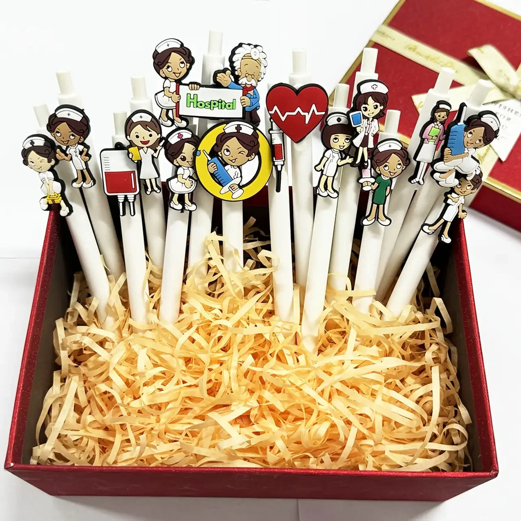 15/10/5 pcs Nurse-Themed Retractable Ballpoint Pens  Fun Medical Designs - Ideal Gift for Nurses & Medical Students