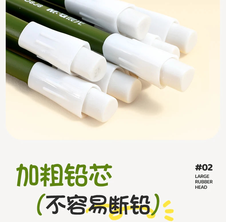 M&G Extra-Thick Lead Wooden Pencil HB/2B Hardness with Large Eraser 3.2mm Lead Student Resistant to Breaking