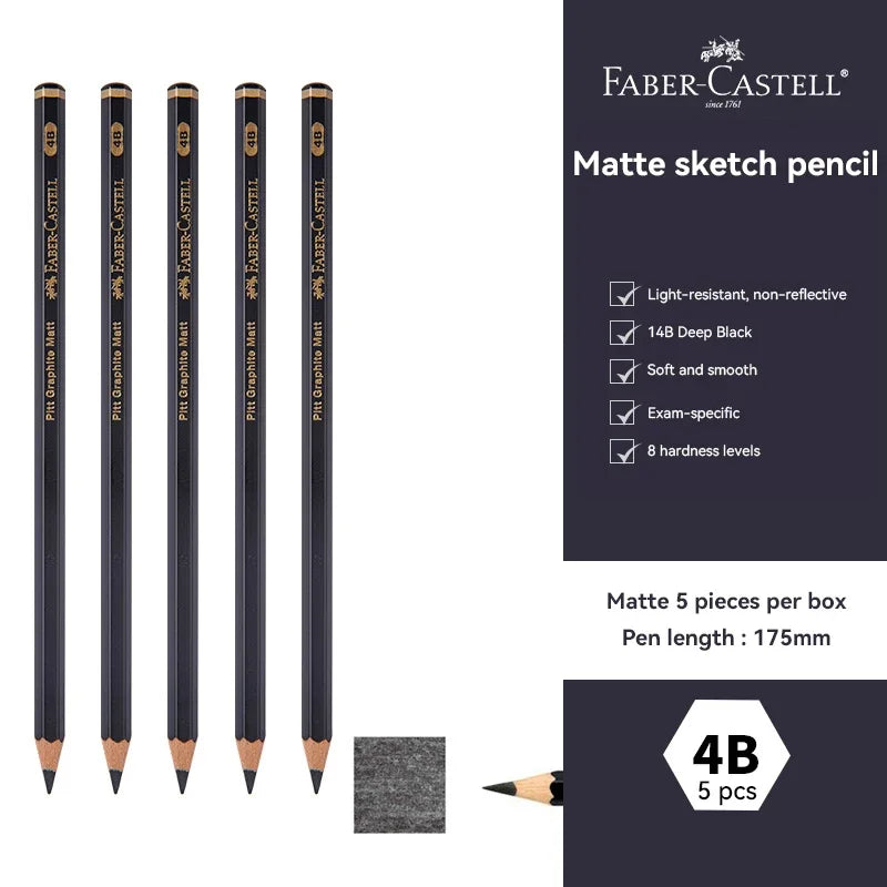 Faber-Castell 3/12pcs Graphite Matte Sketch Pencil Set For Black Lead Writing Sketching Drawing Graphite Pencils Art Supplies