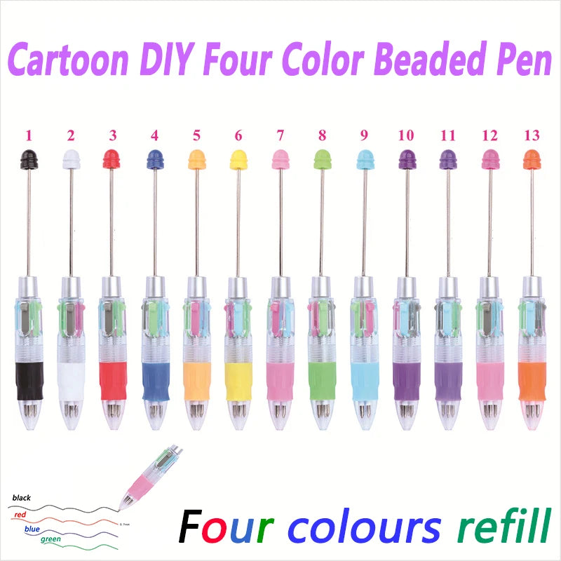 30Pcs DIY Beadable Ballpoint Ball Pens Gradient Gift Advertising Pens Korean Stationery Pen Making Supplies Gifts Office School