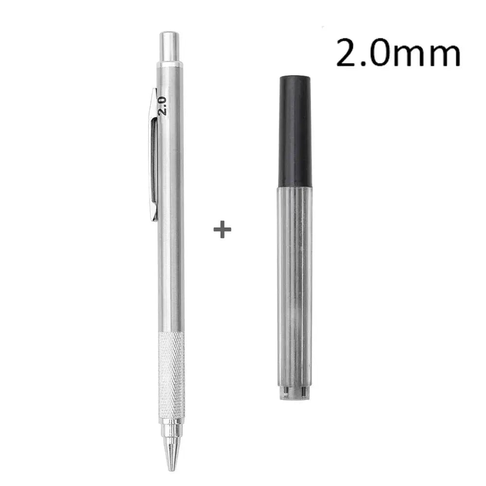 0.5/0.7/0.9/1.3/2.0mm Automatic Pencil Metal Mechanical Pencils Sets With Pencils Grip Leads Art Drawing Student Office Supplies