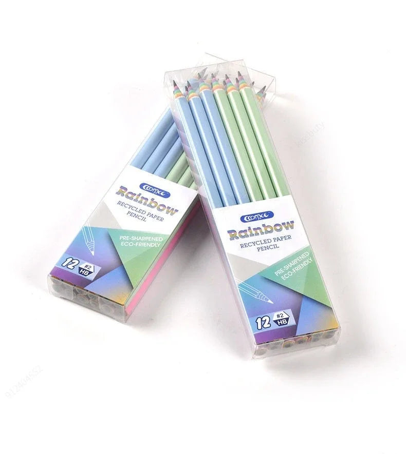 Rainbow HB Pencils Non Toxic Eco Friendly School Writing Drawing Student Art Supplies