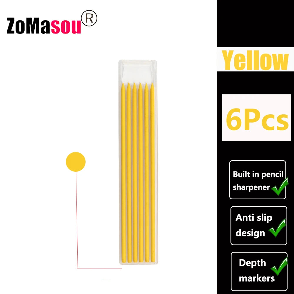 Top Solid Carpenter Mechanical Pencil Woodworking Long Head Deep Hole Markers Pen Pencils Refill Leads Sharpener Stationery