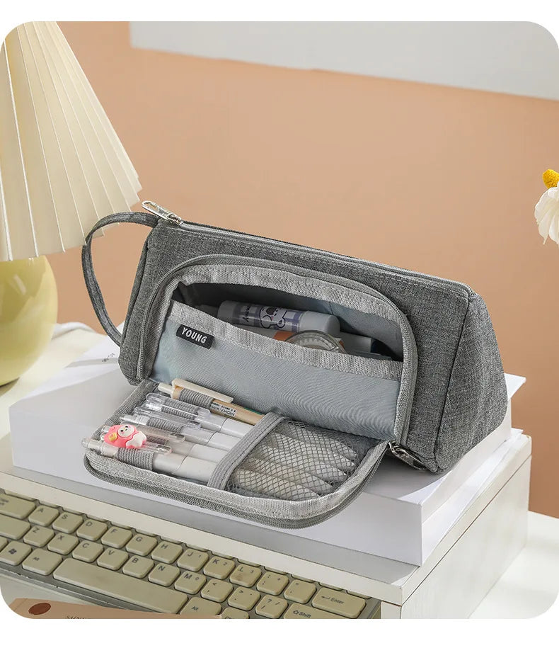 Open Window Pencil Bag Holder Case High Capacity Pen Pouch School Office Supplies Korea Stationery Gift Box Organizer Store