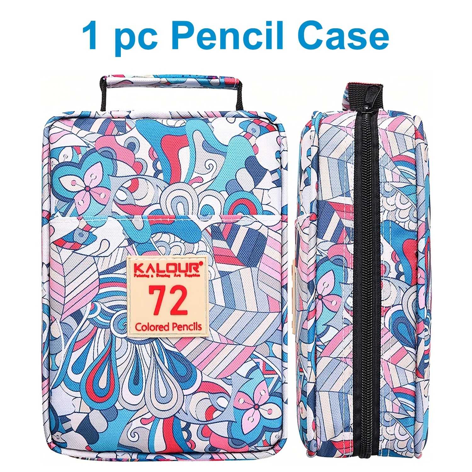 1pc Colored Pencil Case 50/72/120 Slots, Large Capacity Pen Pencil Case, Gel Pens Organizer Zipper Carrying Portable Suitable