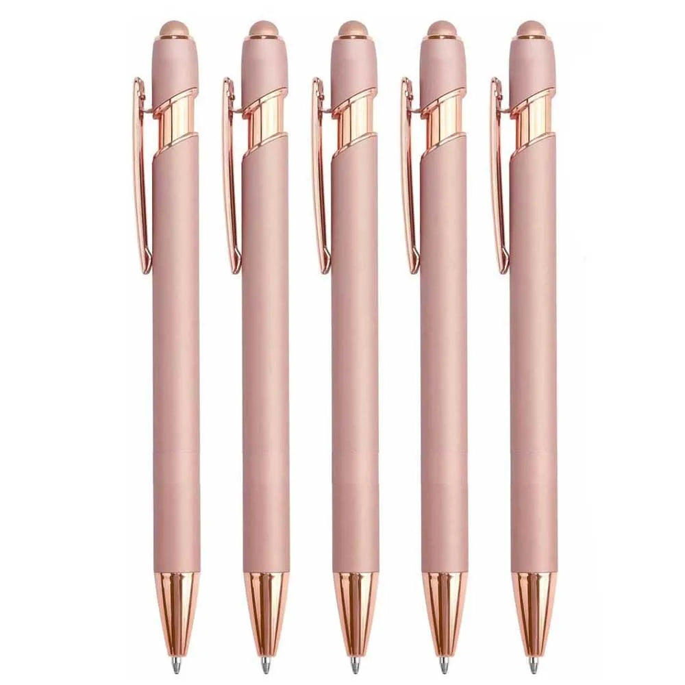 5-12Pieces Ballpoint Pen with Stylus Tips, Metal, 2 in 1 Stylus Ballpoint Pen 1.0 mm Black Ink  for Smartphone, Tablet