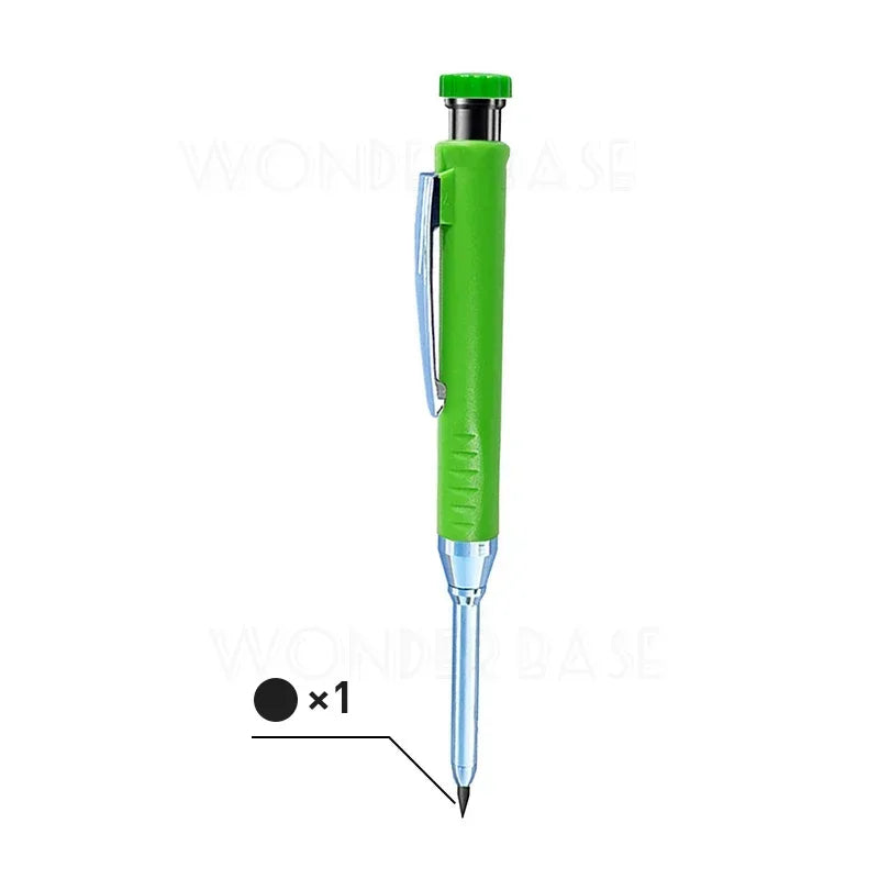 5 Colors 40mm Long Head Carpenter Mechanical Pencil Deep Hole Marker Pencil for Woodworking Construction Home Improvement