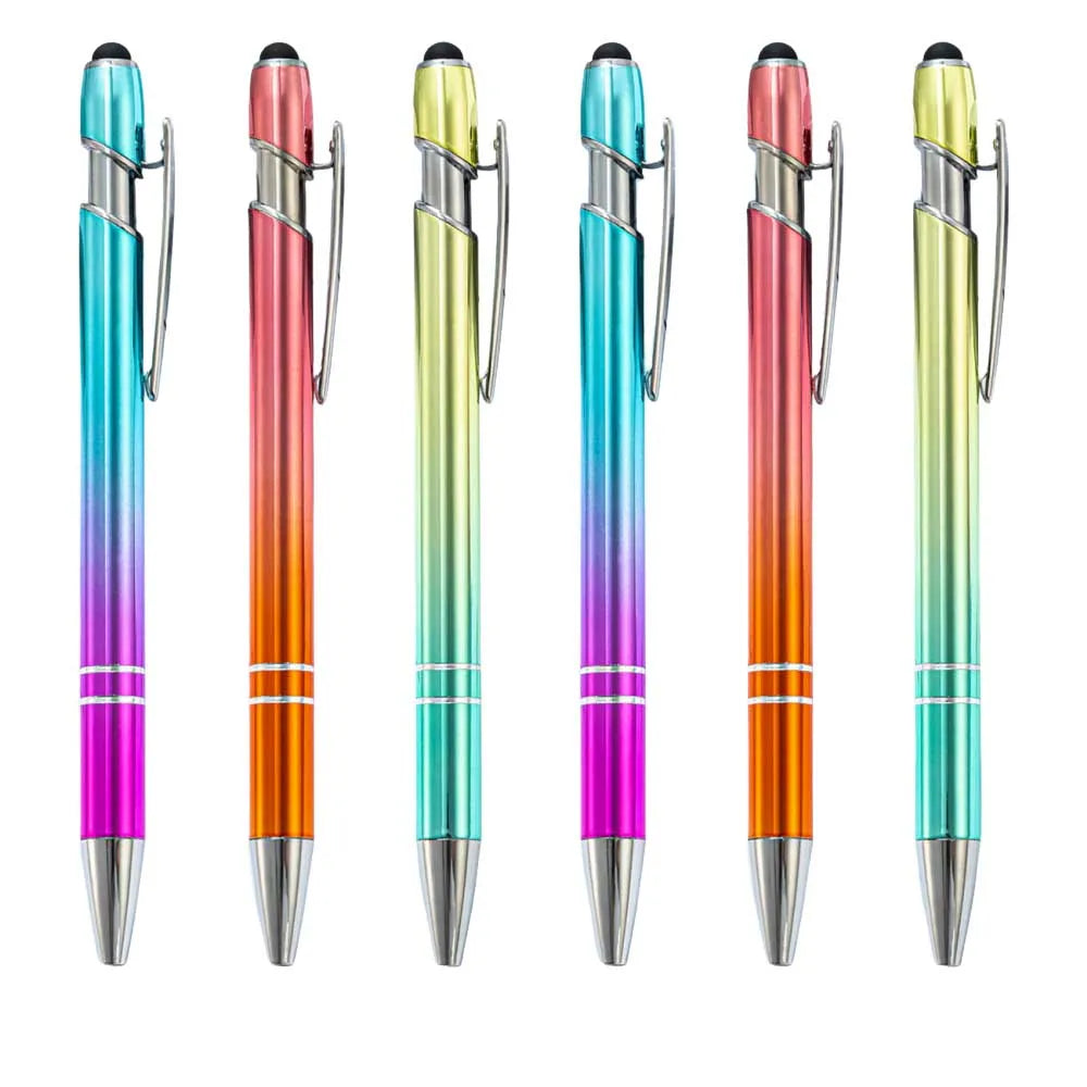 5-12Pieces Ballpoint Pen with Stylus Tips, Metal, 2 in 1 Stylus Ballpoint Pen 1.0 mm Black Ink  for Smartphone, Tablet