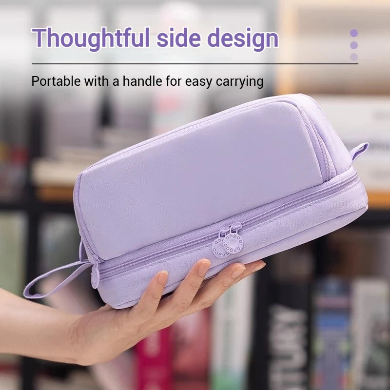 Pencil Case Large Capacity Pencil Pouch Portable 3 Layers Pen Bag Gift for Office School Back To School Stationery Storage Bags