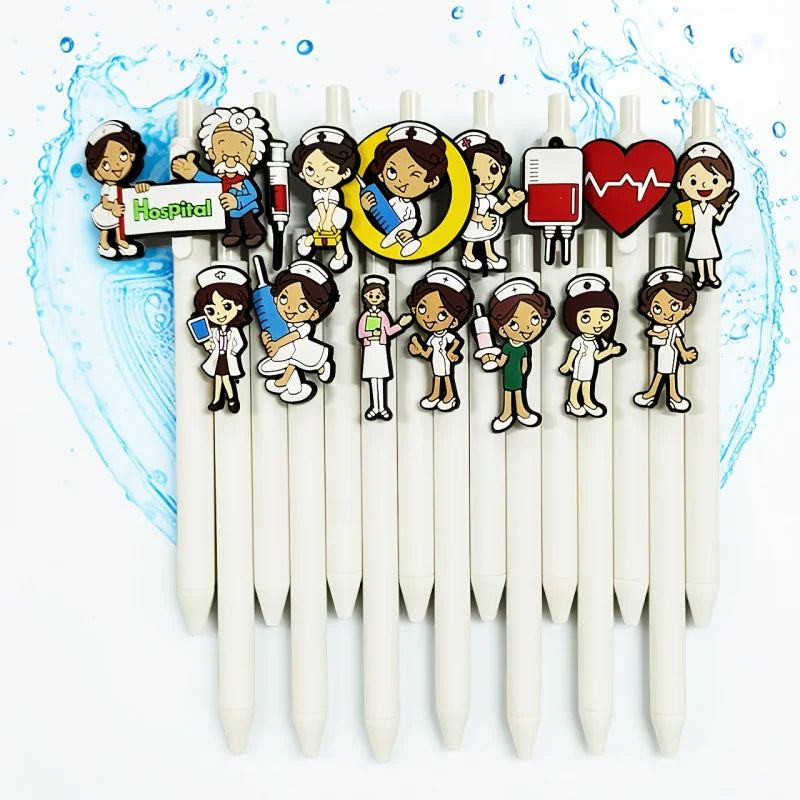 15/10/5 pcs Nurse-Themed Retractable Ballpoint Pens  Fun Medical Designs - Ideal Gift for Nurses & Medical Students
