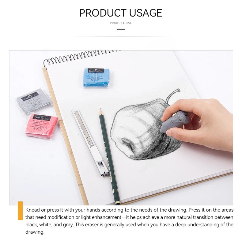 4Pcs Plasticity Rubber Eraser Wipe Highlight Kneaded Soft for Art Pianting Artists Design Sketch Drawing Plasticine Stationery