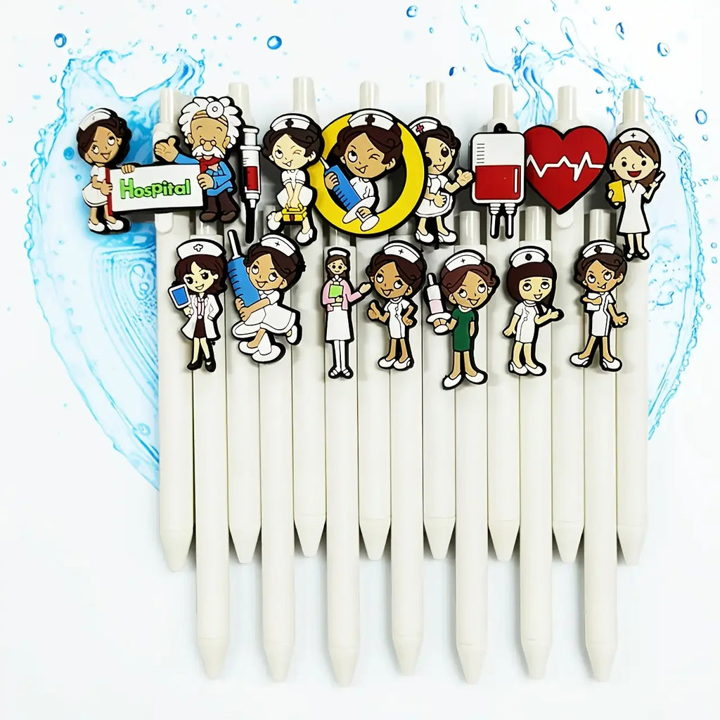 15/10/5 pcs Nurse-Themed Retractable Ballpoint Pens  Fun Medical Designs - Ideal Gift for Nurses & Medical Students