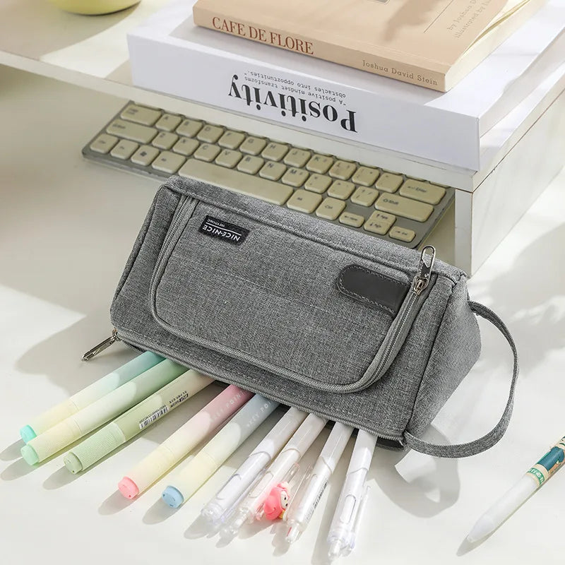 Open Window Pencil Bag Holder Case High Capacity Pen Pouch School Office Supplies Korea Stationery Gift Box Organizer Store