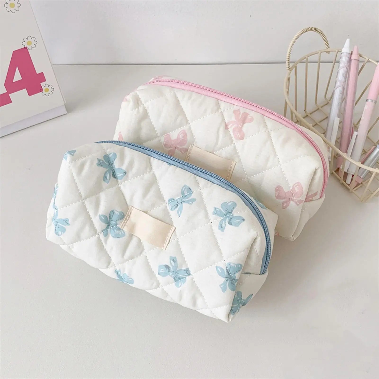 1pc exquisite bowknot single-layer pencil case, bow pattern design storage bag, a must-have for back to school season
