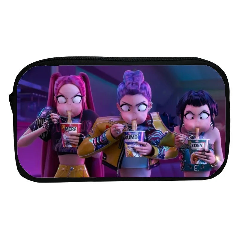 2025 Kpop Demon H Student Pencil Case Large Cloth Bag For Girl Cartoon Kpop D Hunters For School Pencil Case Estuche Escolar