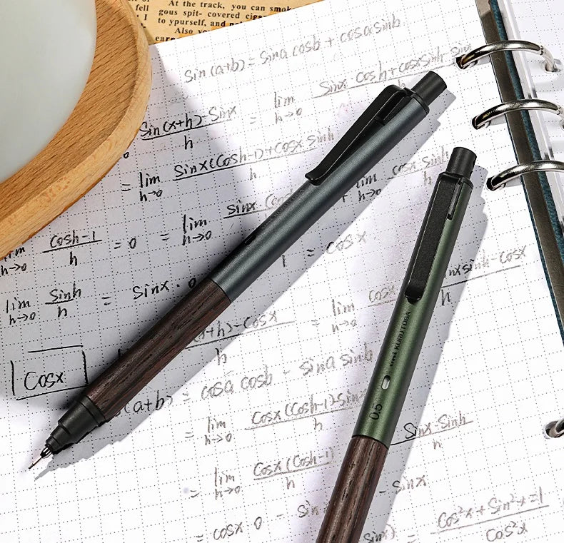 Uni Kuru Toga Metal Mechanical Pencil,M5-KW/KH Metal&Wood Barrel Premium 0.5mm Automatic Rotation Engine For Writing,DraftingPen