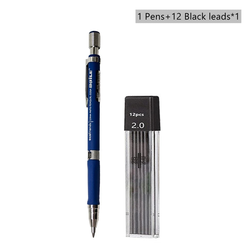 Mechanical Pencil Set 2mm Carpenter Drafting HB Pencil Pen 2.0 mm For Drawing Writing Sketching Kawaii School Automatic Supplies