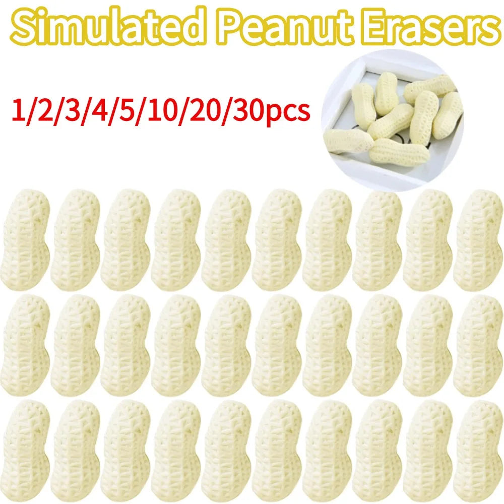 Cute Kawaii Peanut Eraser Rubber Korean Groundnut Stationery School Office Supply Novelty Simulated Peanut Eraser Student Prize