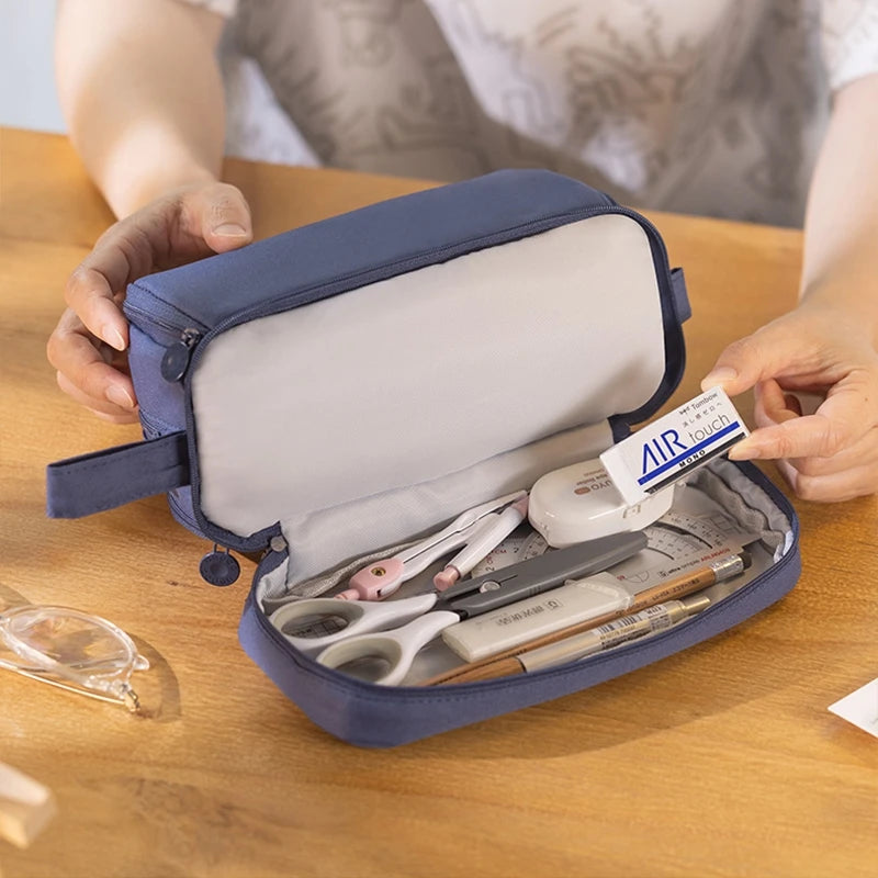 Pencil Case Large Capacity Pencil Pouch Portable 3 Layers Pen Bag Gift for Office School Back To School Stationery Storage Bags