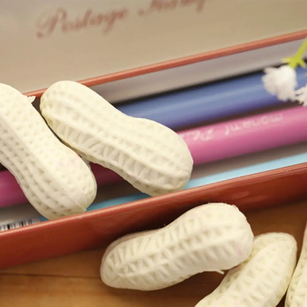 Cute Kawaii Peanut Eraser Rubber Korean Groundnut Stationery School Office Supply Novelty Simulated Peanut Eraser Student Prize