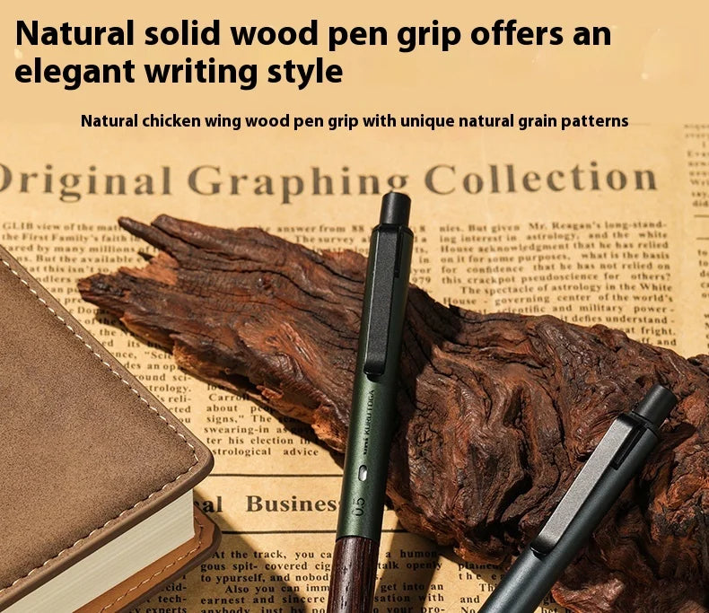Uni Kuru Toga Metal Mechanical Pencil,M5-KW/KH Metal&Wood Barrel Premium 0.5mm Automatic Rotation Engine For Writing,DraftingPen