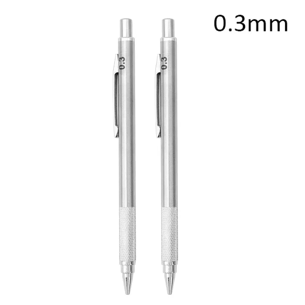 0.5/0.7/0.9/1.3/2.0mm Automatic Pencil Metal Mechanical Pencils Sets With Pencils Grip Leads Art Drawing Student Office Supplies