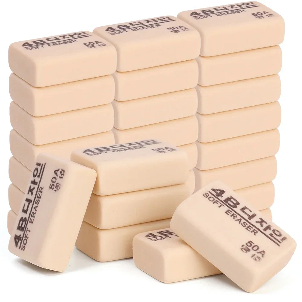4B Yellow Small 50A Eraser Student Correction Tools Soft Rubber Eraser Wiping Tool Home Office School Stationery Supplies