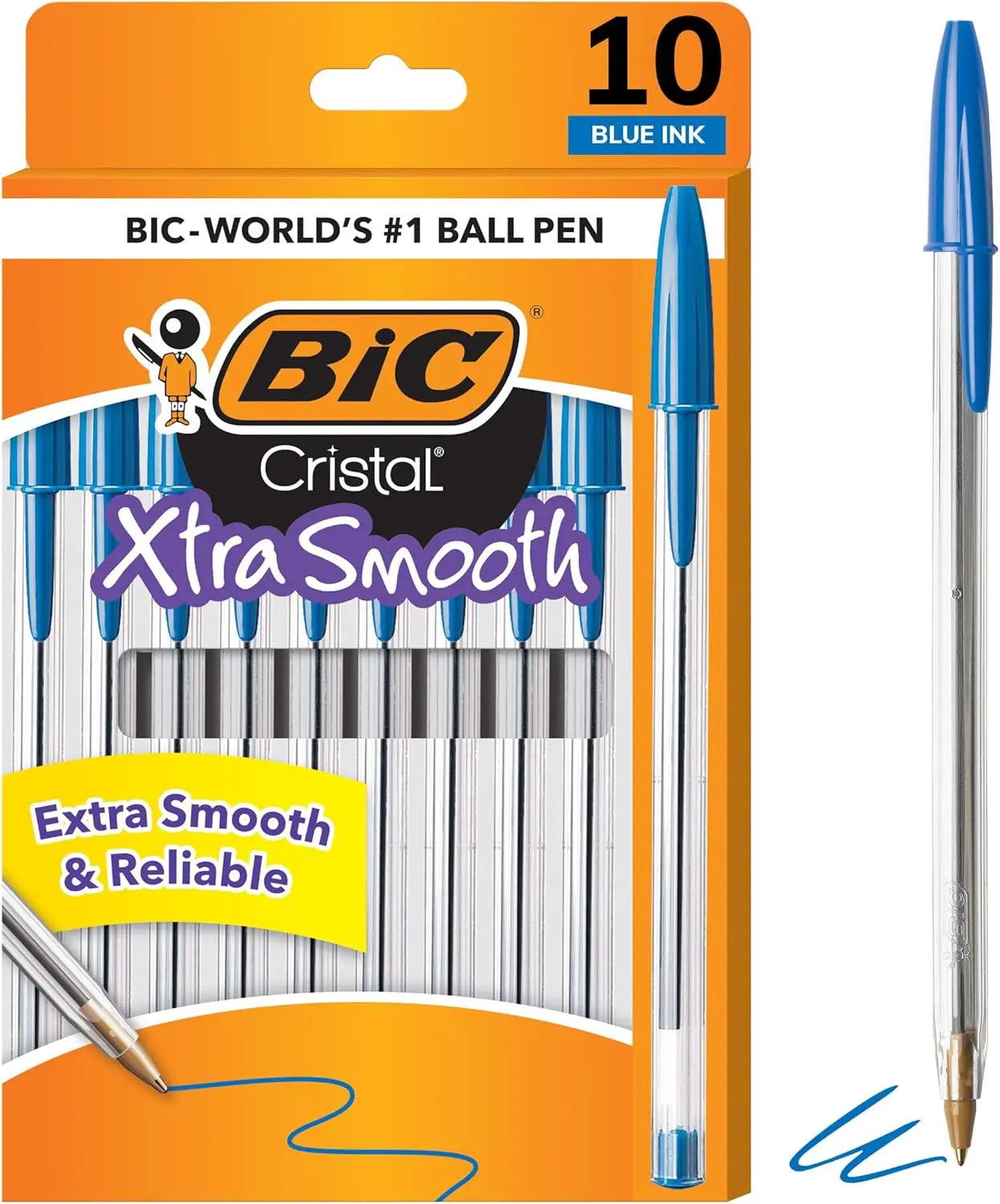 BIC Cristal Bold Crystal Pen Black Blue Red Ballpoint Pen School Supplies Office Supplies
