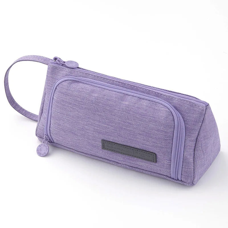 Pink Pencil Bag Holder Case High Capacity Pen Pouch Denim Canvas School Office Supplies Korea Stationery Gift Box Organizer Stor