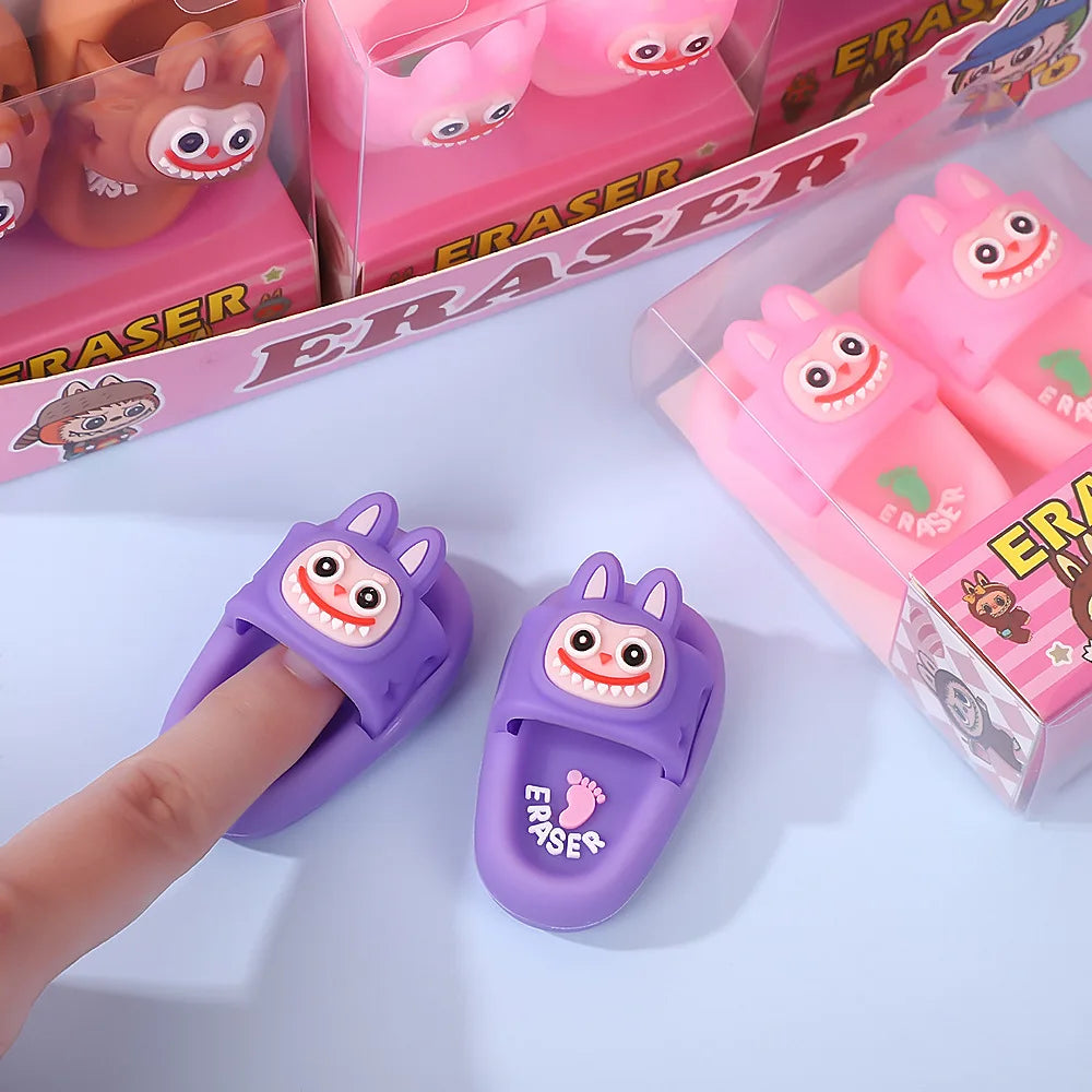 Creative INS Slipper Erasers Slipper Shaped Erasers TPR Material Cute Clean No Residue Erasers School Supplies for Kids Students