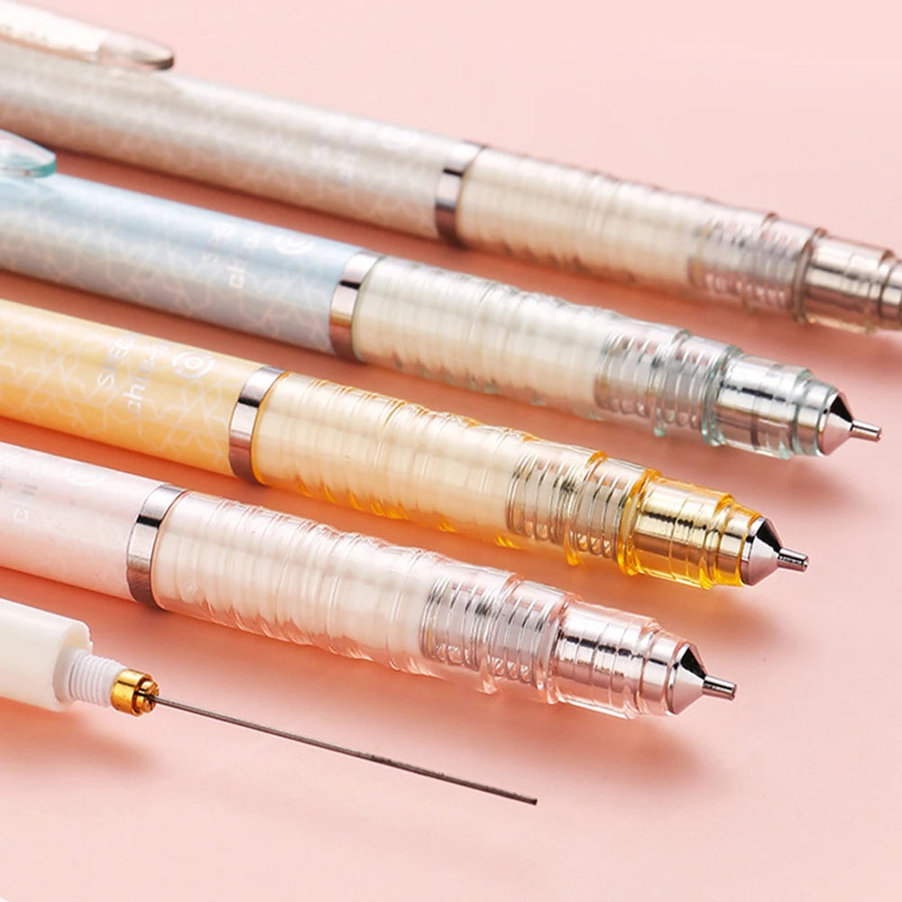 Kit 6pcs 0.5mm Mechanical Pencil for School Students, Anti-broken Core Lower Gravity Center