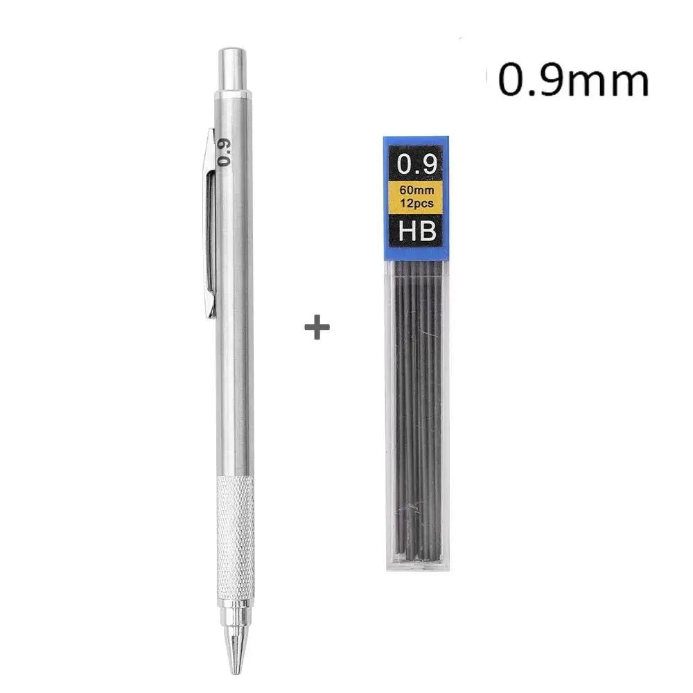 0.5/0.7/0.9/1.3/2.0mm Automatic Pencil Metal Mechanical Pencils Sets With Pencils Grip Leads Art Drawing Student Office Supplies