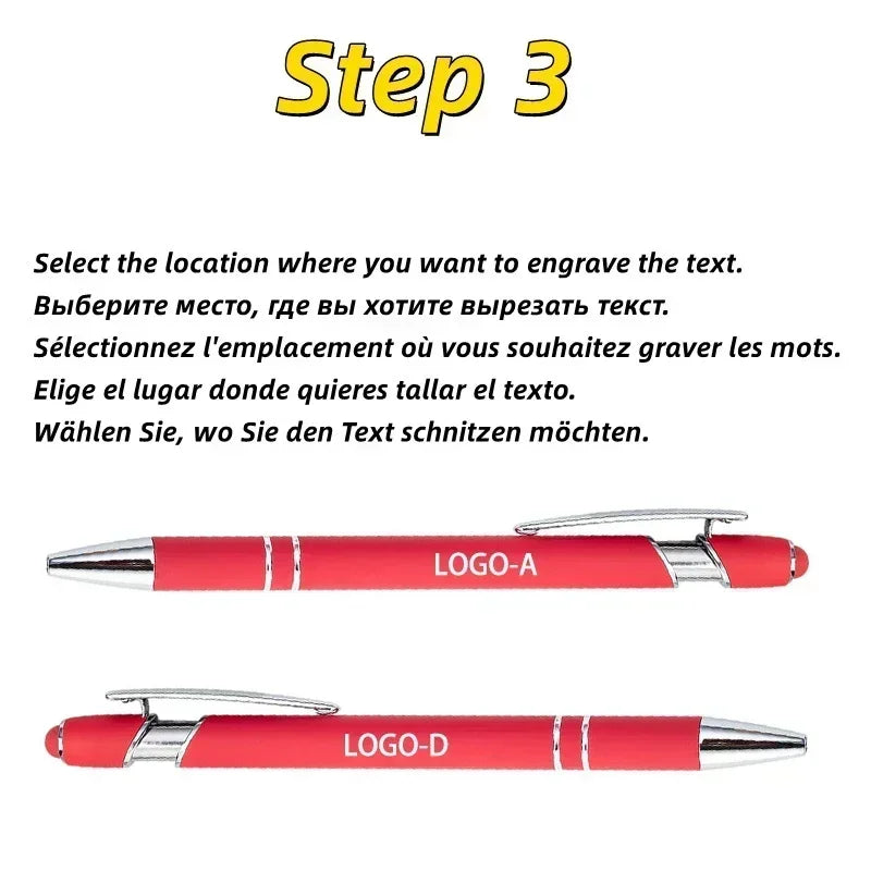100 Pcs Light - Metal Capacitive Universal Touch Screen Stylus Ballpoint Pen Free Custom Logo Writing Stationery Office Gifts