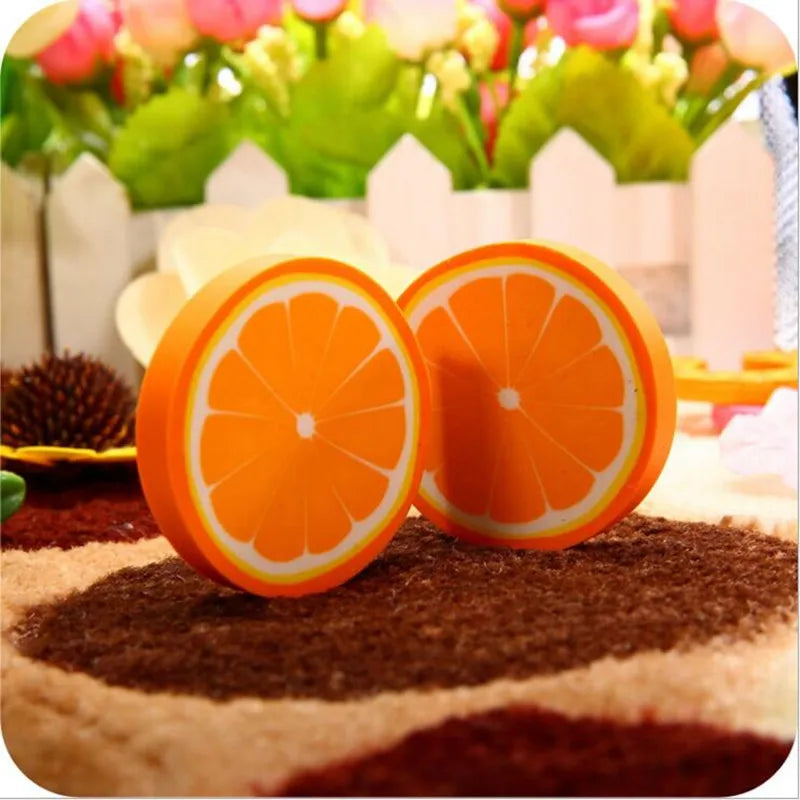 1pc/ Sweet Fruit Slice Shape Eraser Watermelon Grape Kiwi Fruit Erasers Kawaii Stationery Student Gift Office School Supply