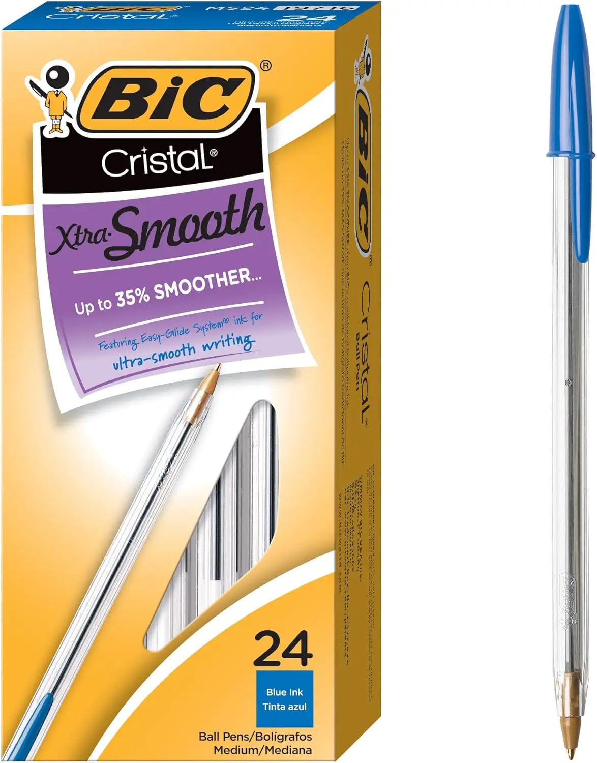 BIC Cristal Bold Crystal Pen Black Blue Red Ballpoint Pen School Supplies Office Supplies