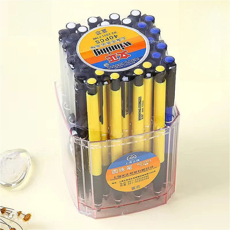 40pcs Ballpoint Pens 0.7mm Blue Ball Pens Long Lasting Smooth Writing Ball Point Pen School Supplies Stationery Office Supplies
