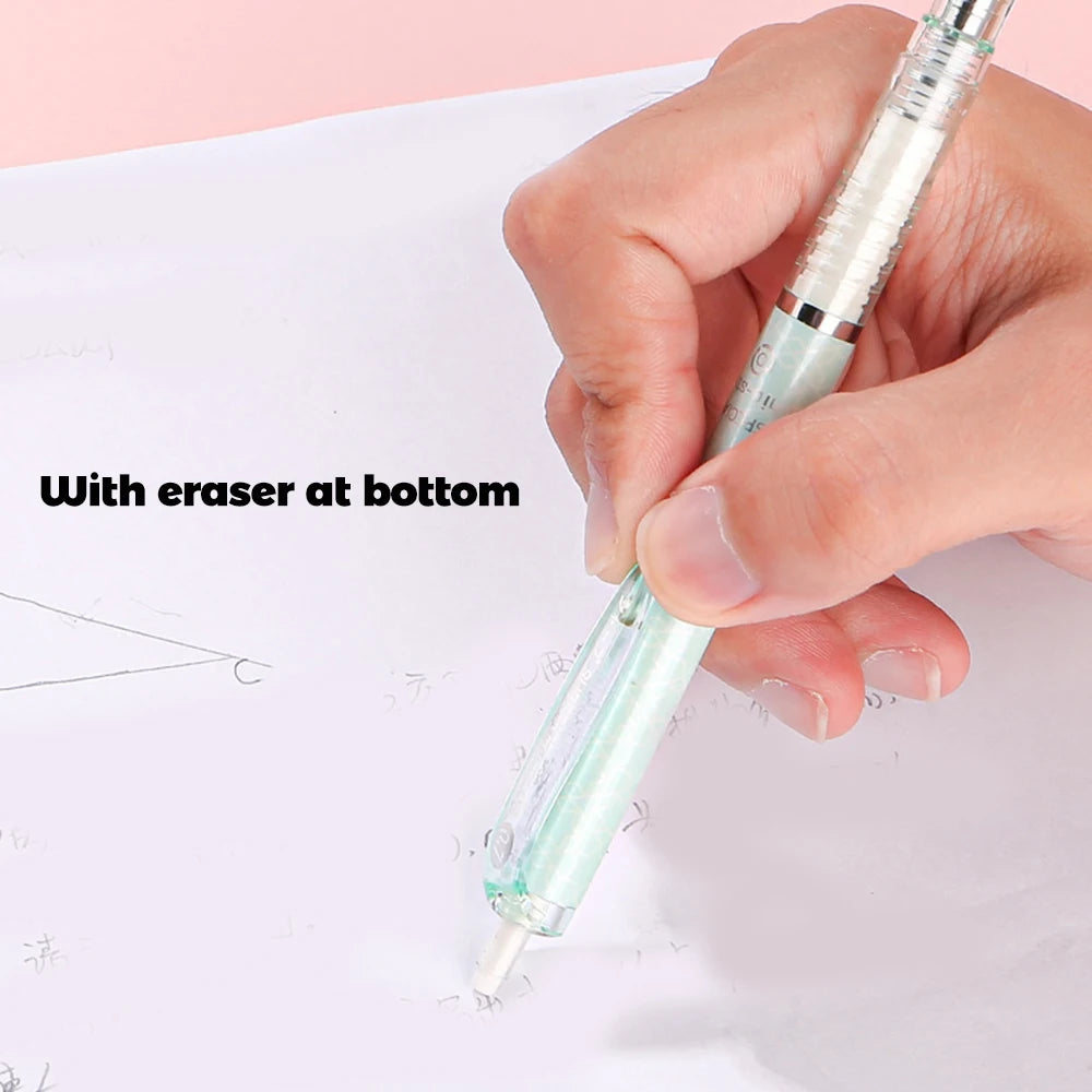 Kit 6pcs 0.5mm Mechanical Pencil for School Students, Anti-broken Core Lower Gravity Center