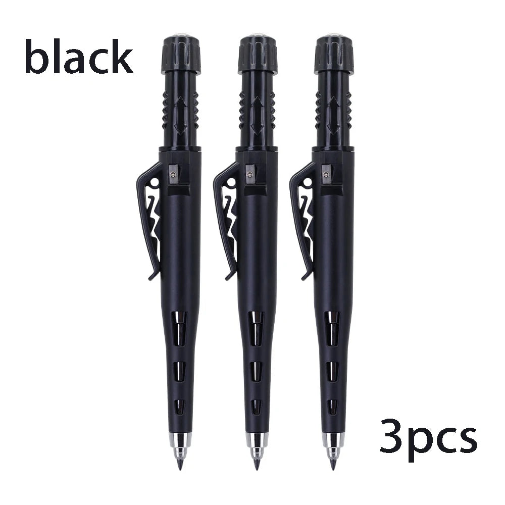 Multicolored 2.8mm Woodworking Mechanical Pencil with Sheath Built In Pencil Sharpener Long Headed Deep Hole Marking Pencil