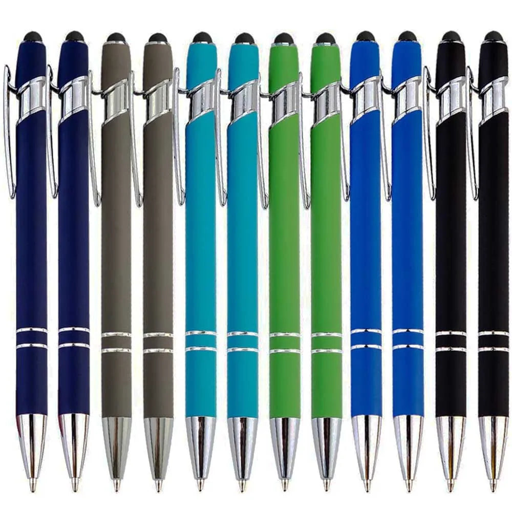 5-12Pieces Ballpoint Pen with Stylus Tips, Metal, 2 in 1 Stylus Ballpoint Pen 1.0 mm Black Ink  for Smartphone, Tablet