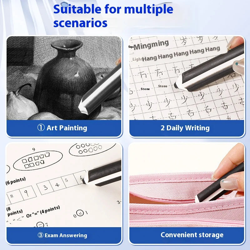 5/10 Pcs Eraser Pen-Shaped Eraser Ergonomic Comfortable Handing Cleaned Thoroughly For Kids Daily Write Sketch School Supplies