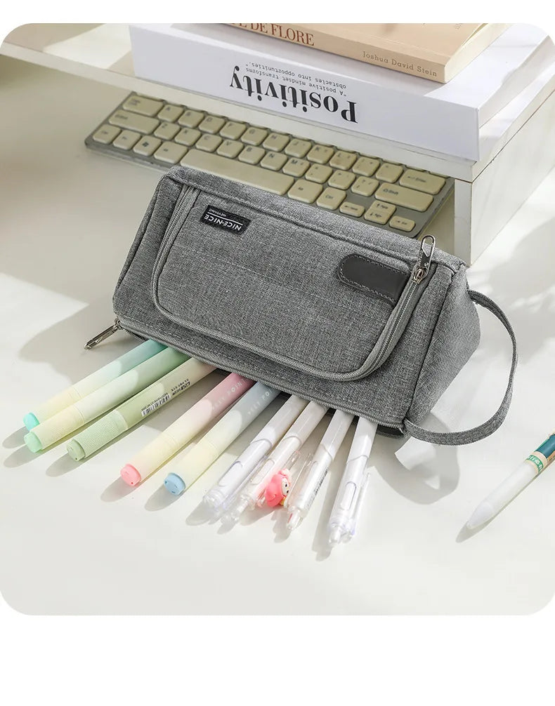 Open Window Pencil Bag Holder Case High Capacity Pen Pouch School Office Supplies Korea Stationery Gift Box Organizer Store