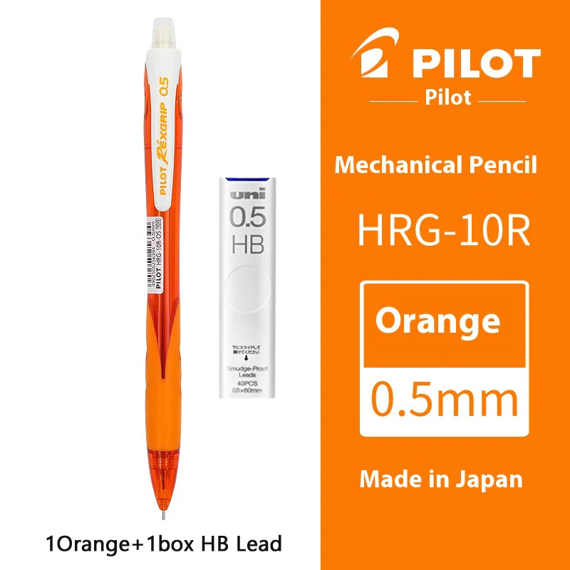 Pilot HRG-10R Mechanical Pencil 0.5mm Colorful Barrel Soft Grip Retractable Nib Anti-Breakage Lead Propelling Pencils Gift Idea
