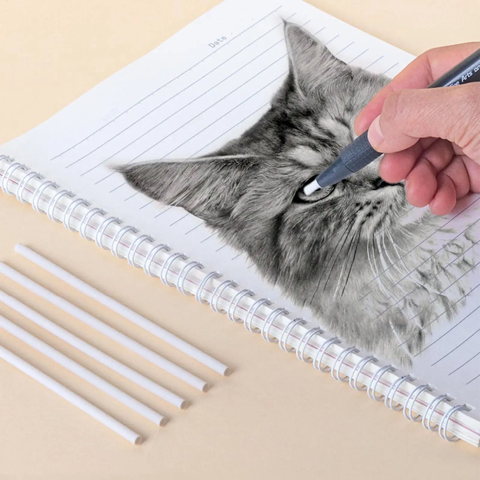 Retractable Eraser Mechanical Erasing Pencil Retractable Eraser Pen 3.8mm Thin Tip With 5 Refills For Artists Drafting Drawing