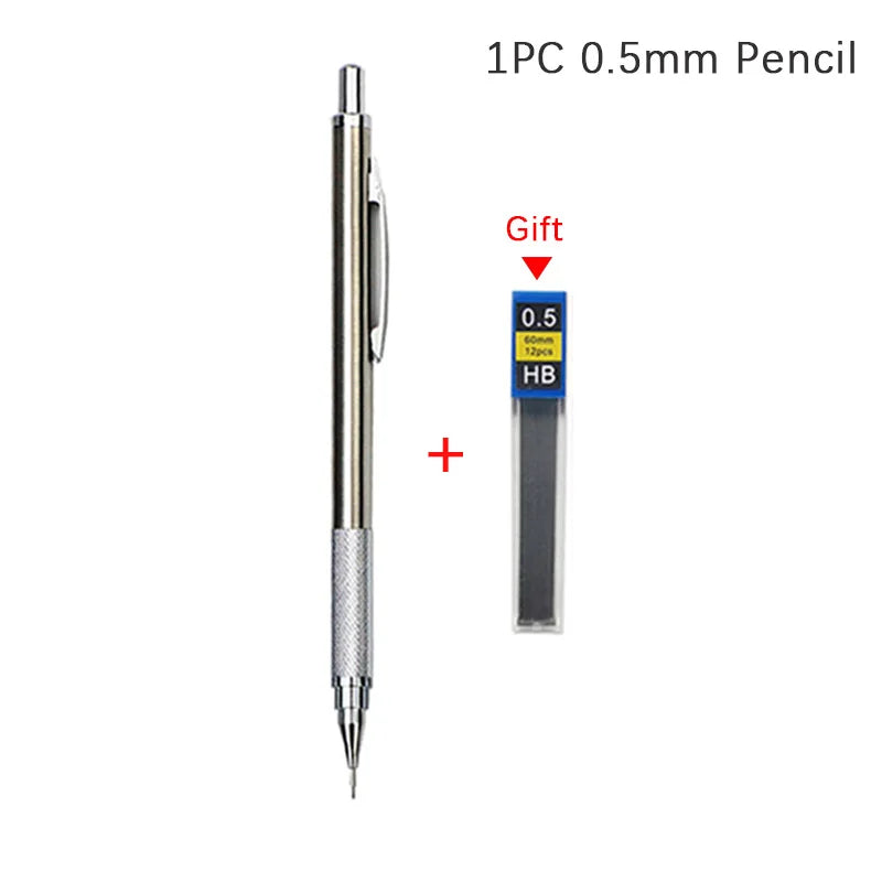 0.3 0.5 0.7 0.9 1.3 2.0 3.0mm Mechanical Pencil Full Metal Art Drawing Painting Automatic Pencil with Leads Office School Supply